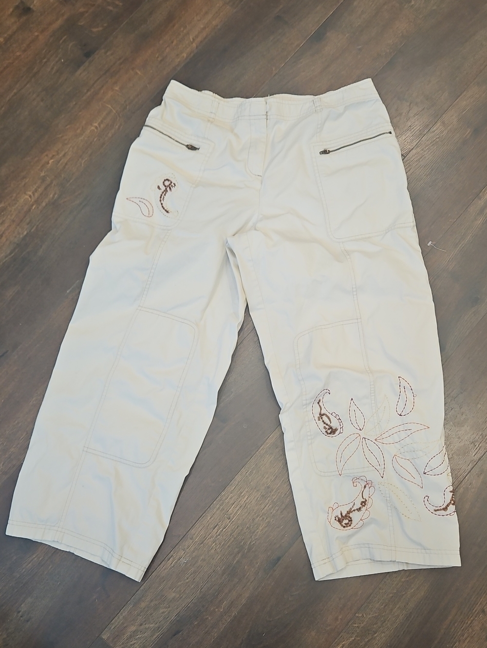 J.Jill Denim Embpidered Wide Leg Cargo Pants Size 12